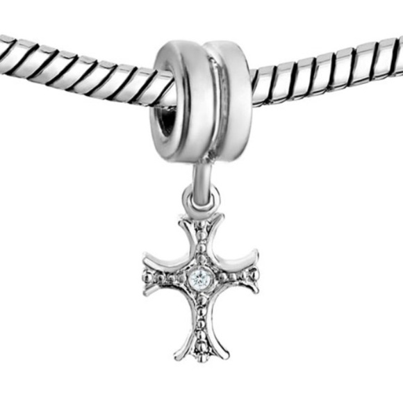 FREE S/H Pugster Celtic Cross Dangle Charm - Fits Pandora - Picture 1 of 3